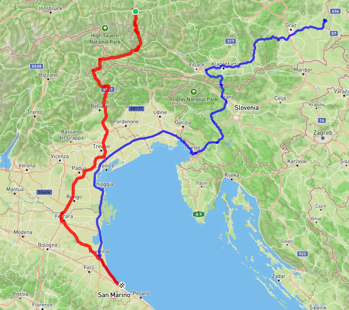 Große Tour durch San Marino - Karte