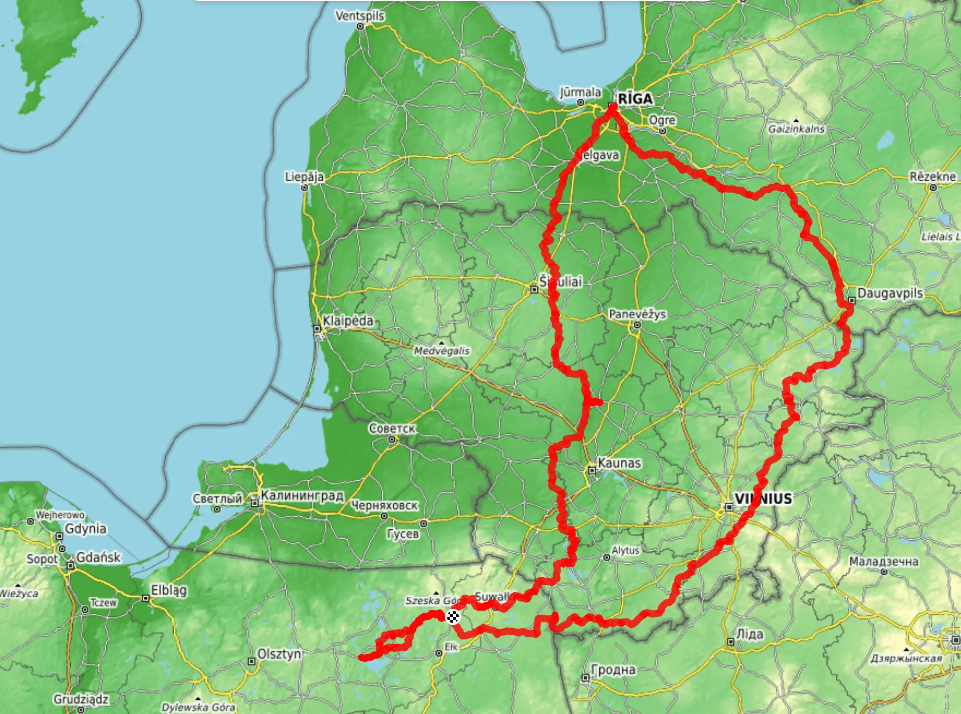 Rally Baltic 13.-20.06.2025 - Karte