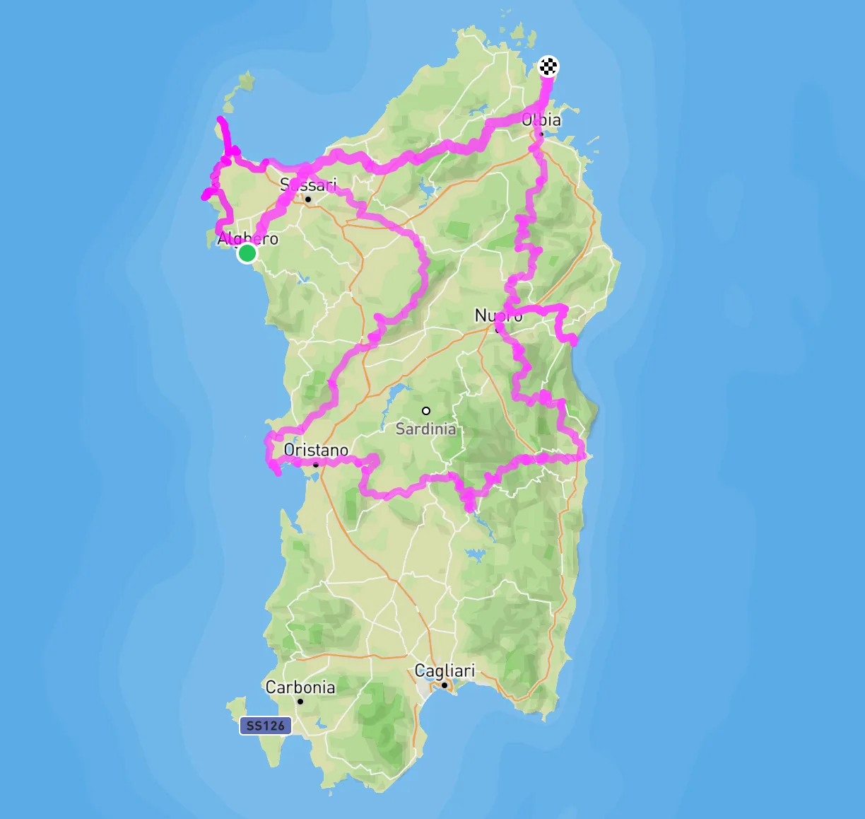 Rallye Sardinien Mare e Monti - Karte